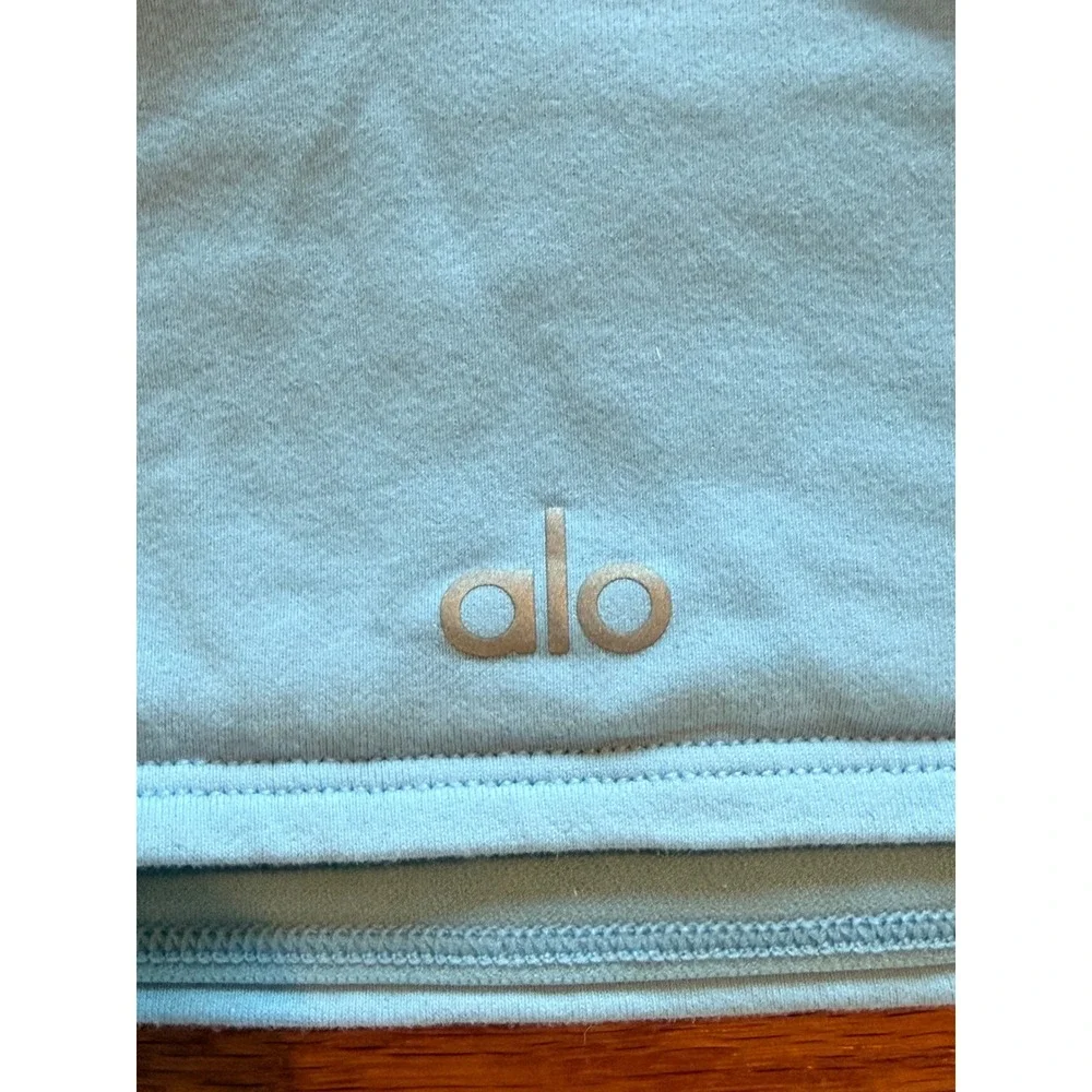 Alo Yoga Pixie Bra One Shoulder Light Blue Skies Asymmetrical Sports Bra Size L